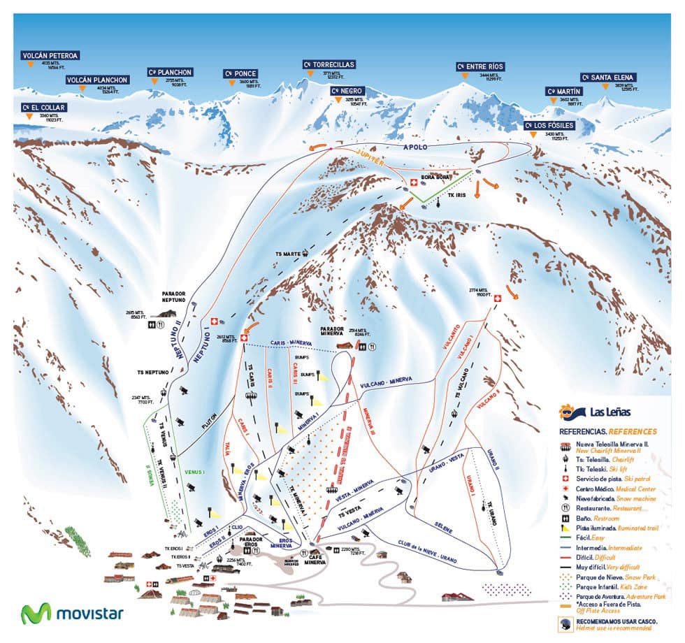 Las Leñas Trail Map